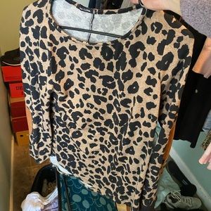 Abby button back knit top brown